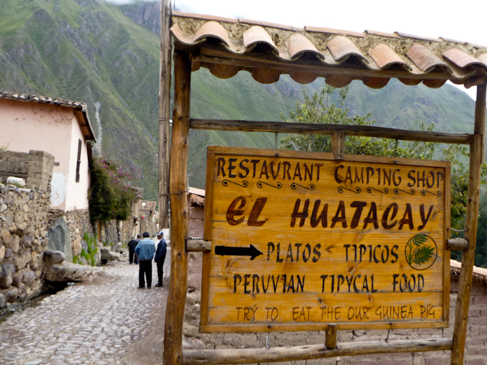 Restaurant offering cuy (guinea pig)