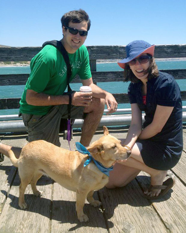 With our dog, Posey With our dog, Posey